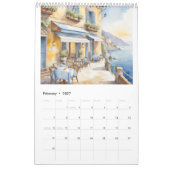 オリジナルウォーターイタリアンカラーレストラン2026 カレンダー (2月 2027)