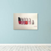 オリジナルウォーターカラーアートネイルポリッシュ – ピンク&レッド キャンバスプリント (インサイチュ (ウッドフロア))