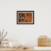 オリジナルウォーターカラーウルフ&パック引用文 ポスター (キッチン)