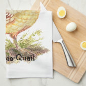 オリジナルウォーターカラーカリフォルニアウイルガーデンバード キッチンタオル (四つ折り)