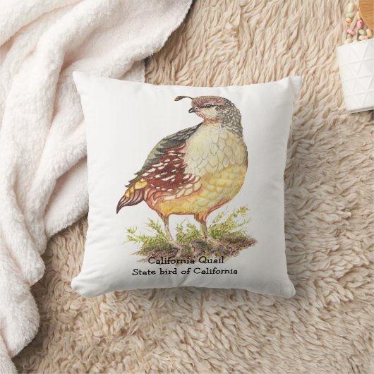 オリジナルウォーターカラーカリフォルニアウイル州バード クッション (ブランケット)