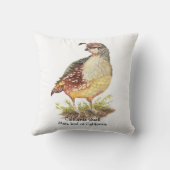 オリジナルウォーターカラーカリフォルニアウイル州バード クッション (裏面)