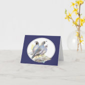 オリジナルウォーターカラーカリフォルニアウズルバード カード (黄色い花)