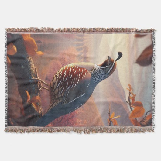 オリジナルウォーターカラーカリフォルニアウズルバード スローブランケット (正面)