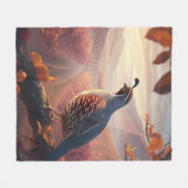 オリジナルウォーターカラーカリフォルニアウズルバード フリースブランケット (正面(横))