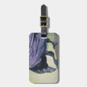 オリジナルウォーターカラークロウレイヴン絵画ズ ラゲッジタグ (正面縦)