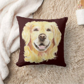 オリジナルウォーターカラーゴールデンレトリバー、ドッグペット クッション (ブランケット)