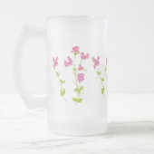 オリジナルウォーターカラースイートピーガーデンフラワー フロストグラスビールジョッキ (左)