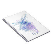 オリジナルウォーターカラートンフライでブルーマウヴ自然 ノートブック (右側)