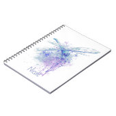 オリジナルウォーターカラートンフライでブルーマウヴ自然 ノートブック (左側)