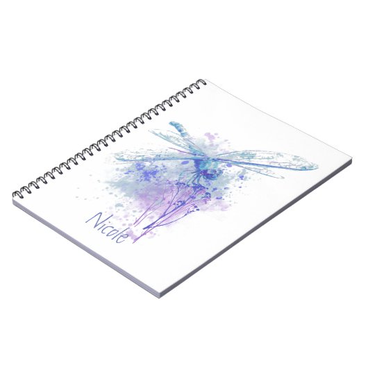 オリジナルウォーターカラートンフライでブルーマウヴ自然 ノートブック (左側)