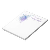 オリジナルウォーターカラードラゴンフライインブルーマウヴ引用文 ノートパッド (回転)