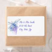 オリジナルウォーターカラードラゴンフライinブルー&マウヴ ラベル (インサイチュ)