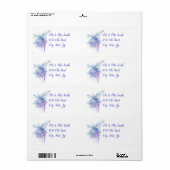 オリジナルウォーターカラードラゴンフライinブルー&マウヴ ラベル (フルシート)