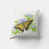 オリジナルウォーターカラーバタフライ&アジサイ花 クッション (裏面)