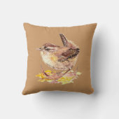 オリジナルウォーターカラーバードキュートハウスウォレン クッション (裏面)