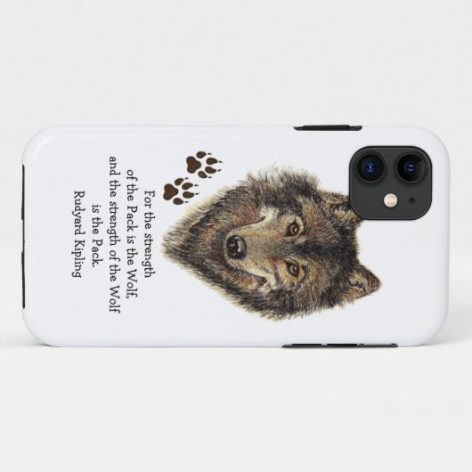 オリジナルウォーター色ウルフ、トラックの強さ Case-Mate iPhoneケース (裏面(横))