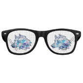 オリジナルウルフヘッドグラフィックアート |プロファイルウルフ顔 レトロサングラス (正面)