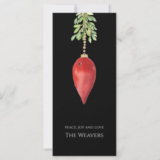 オリジナルエレガント水彩赤い緑のクリスマス (正面)