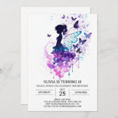 オリジナルエンシャントフェアリー誕生日 招待状 (正面/裏面)