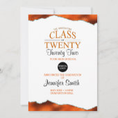 オリジナルオレンジ色の卒業式招待状（裏面写真付き） 招待状 (正面)