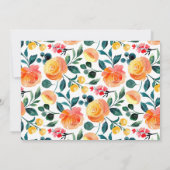オリジナルオレンジ色の花 カスタム ブライダルシャワー名 サンキューカード (裏面)