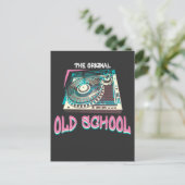 オリジナルオールドスクールターンテーブルビニルDJミュージック ポストカード (スタンド正面)