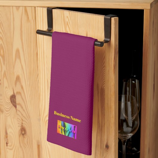 オリジナルカフェ コーヒーショップ プラムをパーソナライズ   キッチンタオル (三つ折り)