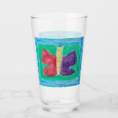 オリジナルカラフル蝶 |中央 | タンブラーグラス (裏面)