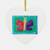 オリジナルカラフル・バタフライ・ヤング・アーティスト | セラミックオーナメント (正面)