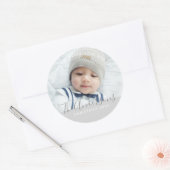 オリジナルカラーにオリジナルの写真とテキストを ラウンドシール (封筒)