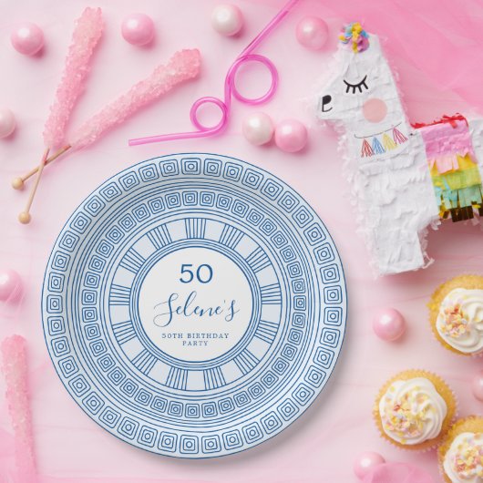 オリジナルカラーのギリシャまたはローマの誕生日 ペーパープレート (パーティー)