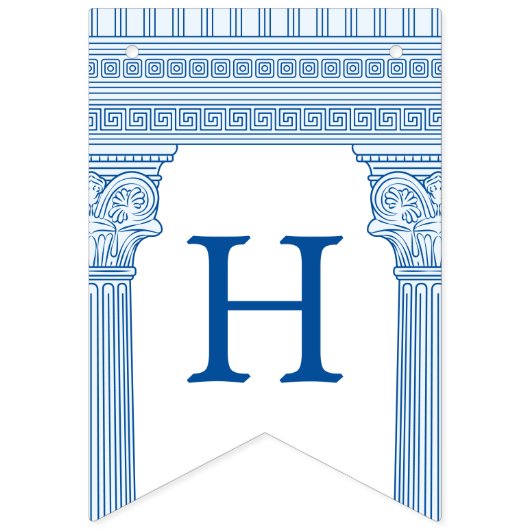 オリジナルカラーのギリシャ神殿を飾る50歳の誕生日パーティー バンティングフラッグ (第2の旗)