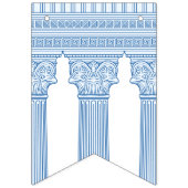 オリジナルカラーのギリシャ神殿を飾る50歳の誕生日パーティー バンティングフラッグ (第1の旗)