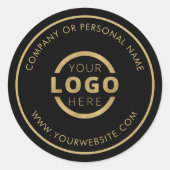 オリジナルカラーの販促用ビジネスロゴステッカー ラウンドシール (正面)