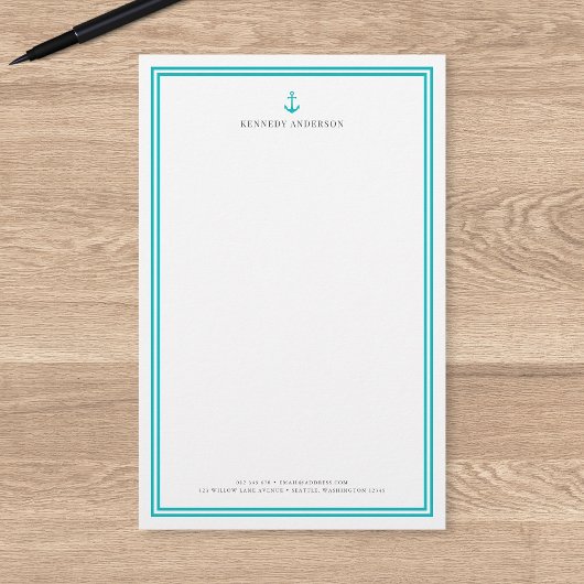 オリジナルカラー モダン クラシック アンカー 個人名入り 便箋