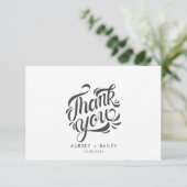 オリジナルカリグラフィー結婚式お礼豪華 サンキューカード (スタンド正面)