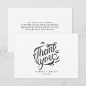オリジナルカリグラフィー結婚式お礼豪華 サンキューカード (正面/裏面)