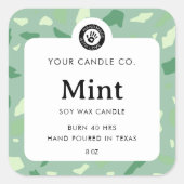 オリジナルキャンドルラベル - カスタマイズ可能なステッカー スクエアシール (正面)