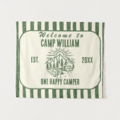 オリジナルキャンプ誕生日タペストリー – ラスティックマウンテン タペストリー (正面(横))