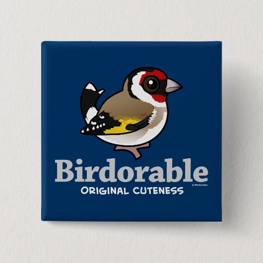 オリジナルキュネスヨーロッパゴールドフィンチ 缶バッジ (正面)