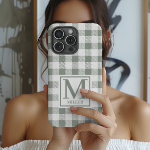 オリジナルギンガム柄のスマートフォンケース　ママやおばあちゃんへのプレゼントに iPhone 15 PROケース