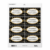 オリジナルクッキーラベル、ばあばの最高ラベル ラベル (フルシート)