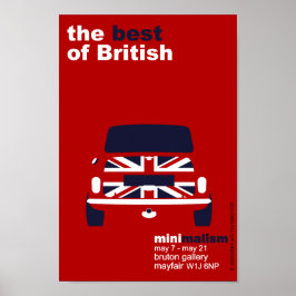 オリジナルクラシックミニクーパーミニマリストアート ポスター