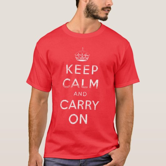 オリジナルクラシックKEEP CALM AND CARRY ON Tシャツ (正面)