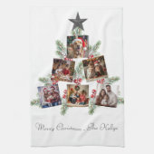 オリジナルクリスマスの写真の木 キッチンタオル (縦)