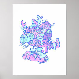 オリジナルクリスマスイブアップルプリント ポスター