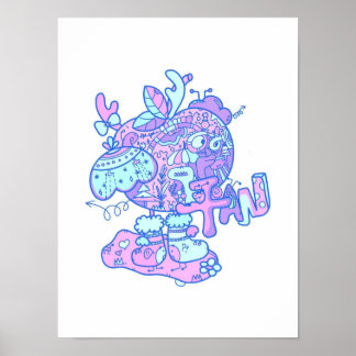 オリジナルクリスマスイブアップルプリント ポスター