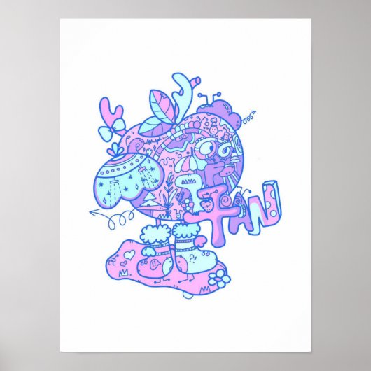 オリジナルクリスマスイブアップルプリント ポスター (正面)