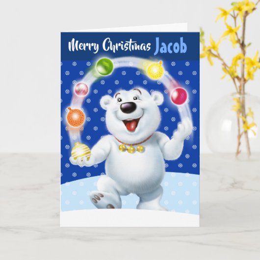 オリジナルクリスマスカード 「あなたの名前 メリークリスマス」 カード (黄色い花)